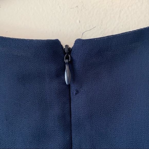 Sam Edelman Pleat Sleeve V Neck Chiffon Shift Dress - Picture 11 of 11